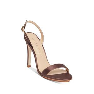 SALONE MONET Womens Brown Padded Sable Round Toe Stiletto Slingback Sandal 7 M